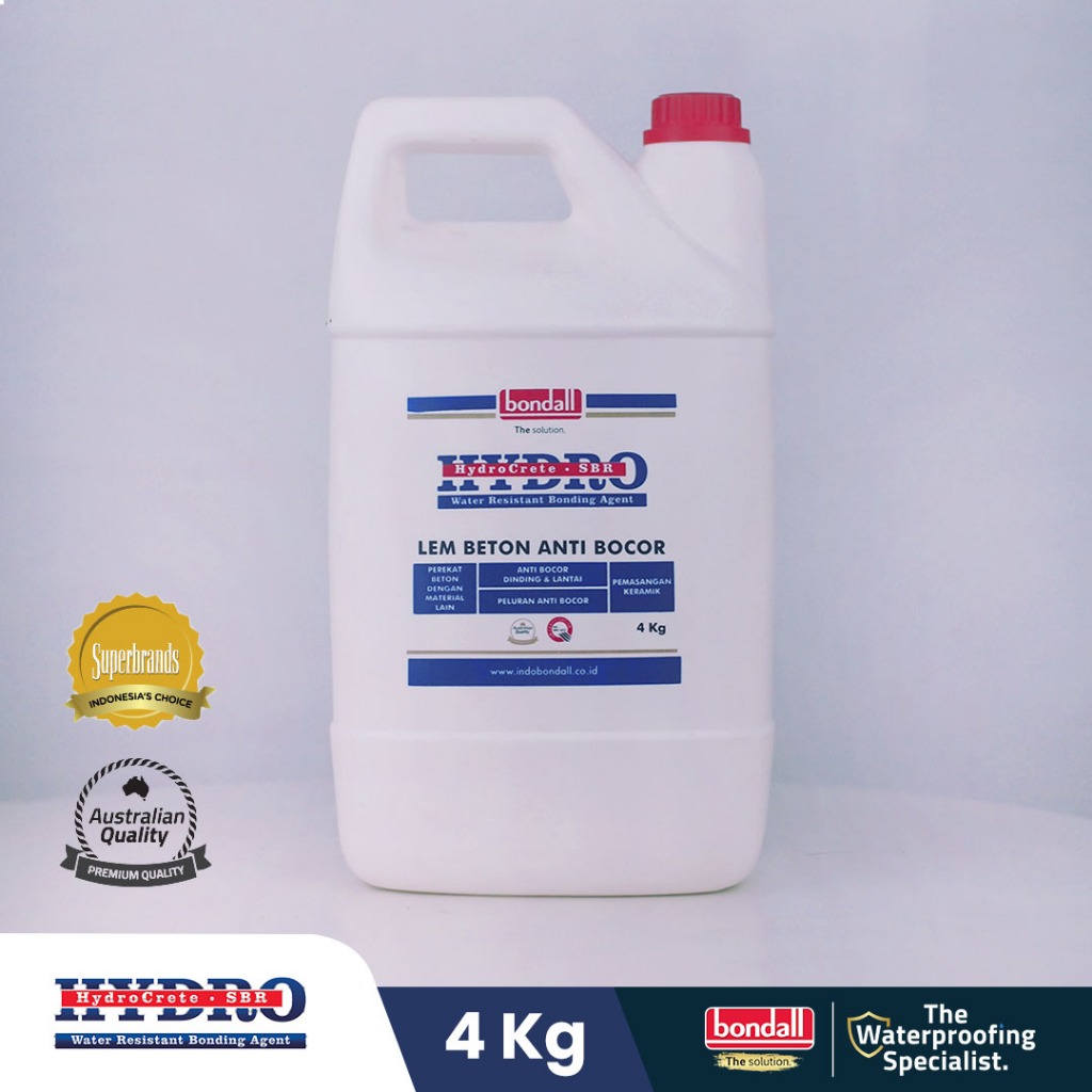 BONDALL HYDROCRETE SBR - Lem Beton Anti Bocor | Untuk Campuran Beton dan Pemasangan Keramik | 4Kg