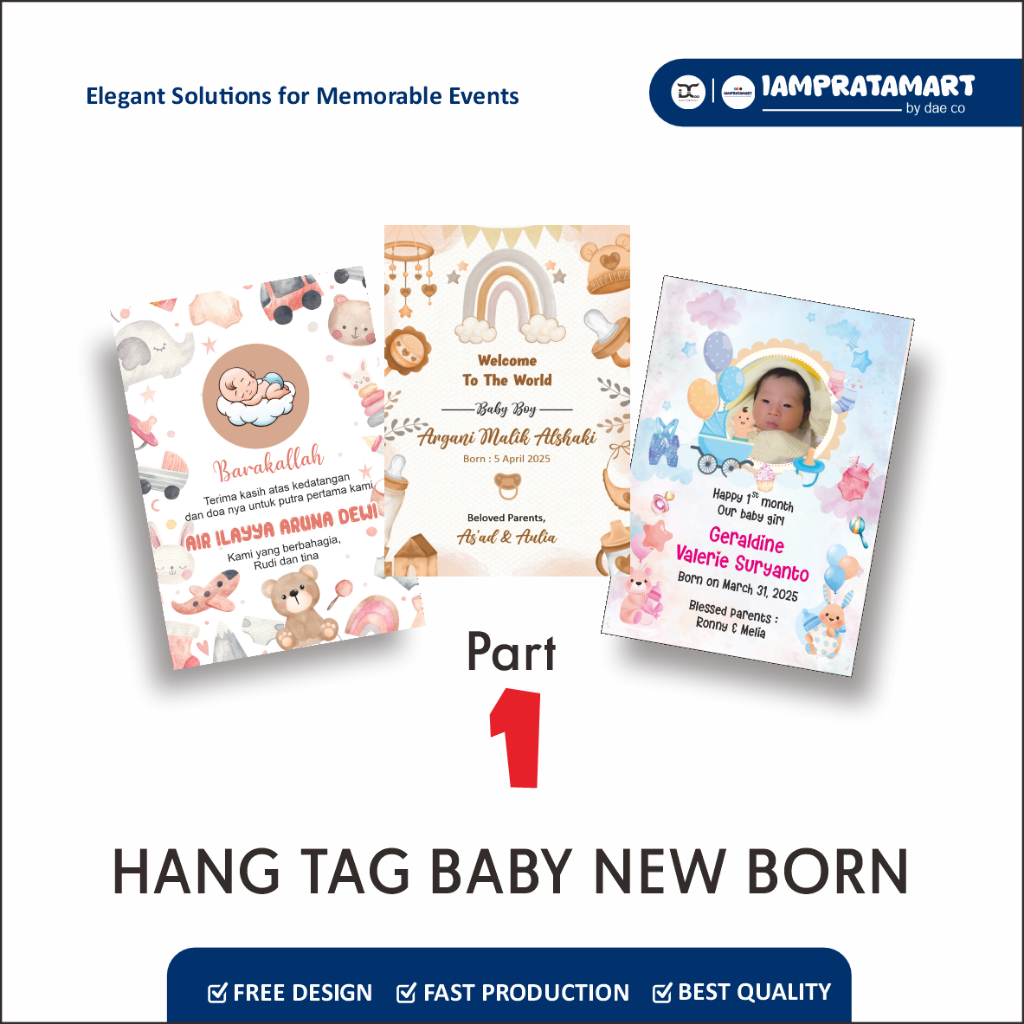 Hang Tag Baby Newborn/Hangtag baby born/Kartu Bayi/Tag Souvenir/Kartu Ucapan Terimakasih