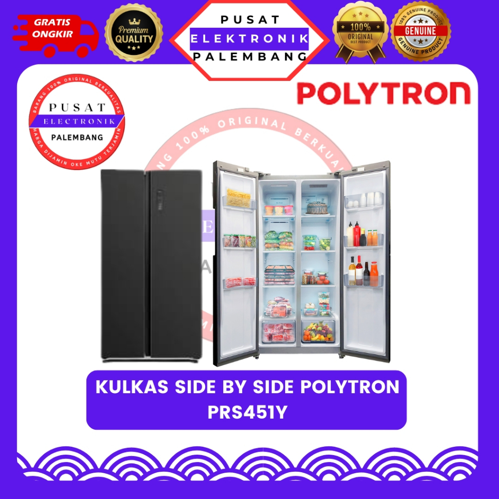 KULKAS SIDE BY SIDE POLYTRON PRS-451Y KULKAS SIDE BY SIDE PALEMBANG
