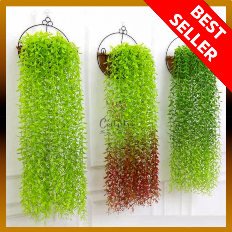 DAUN RAMBAT JUNTAI LIKANYU LEE KWAN YUW DEKORASI  PLASTIK MURAH/TIRAI DAUN