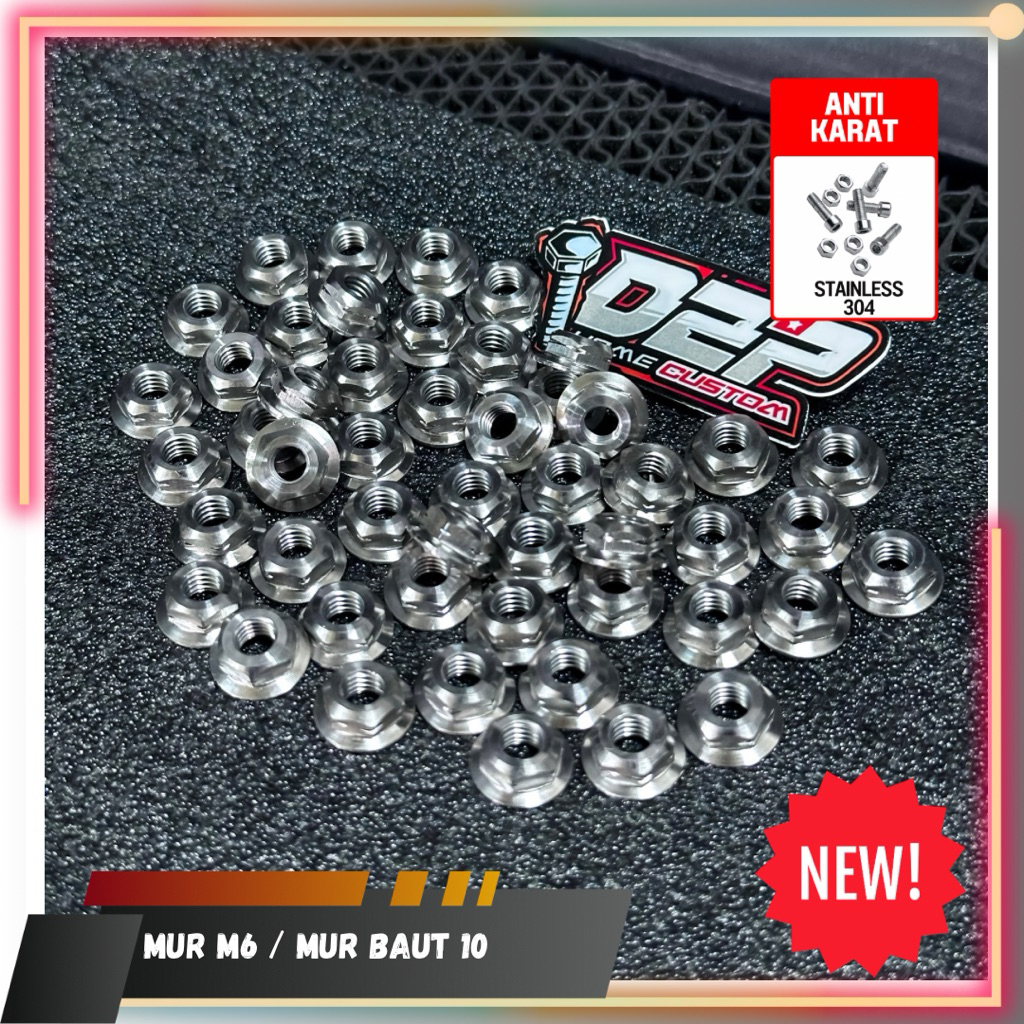 Mur m6 mur baut 10 mur kunci 10 Stainless custom handmade stainless anti karat