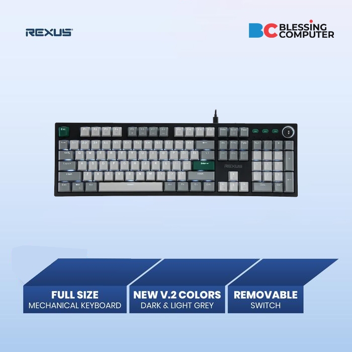 Keyboard Gaming REXUS HEROIC RX-KX5 V2 LIGHT GREY Switch Red