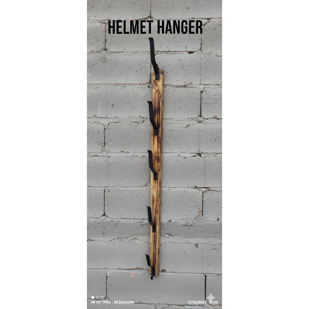 Rak helm gantung 3,4,5 susun / gantungan helm dinding, Tempat helm kayu / gantungan helm susun kayu