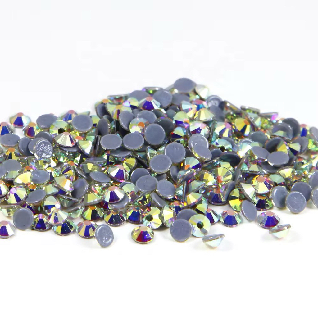 GROSIR RHINESTONE CRYSTAL HOTFIX SS16 WARNA AB 1,440pcs/10 gros SWARO TEMPEL MOTE GOSOK SWAROVSKI HO