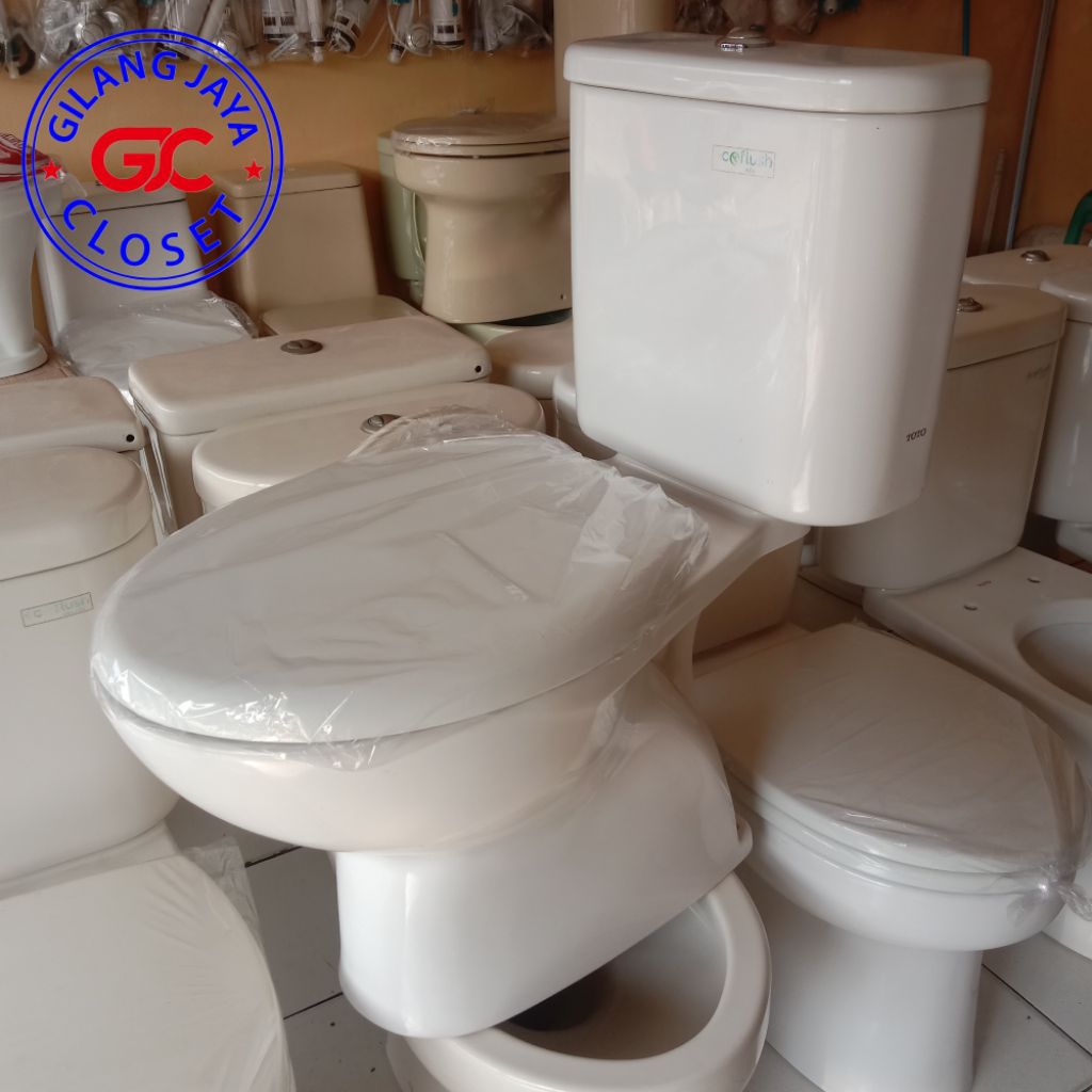Closed Toilet Duduk TOTO Second Cw 637 nj Tombol Flush -Closet Bekas Free Peti kayu