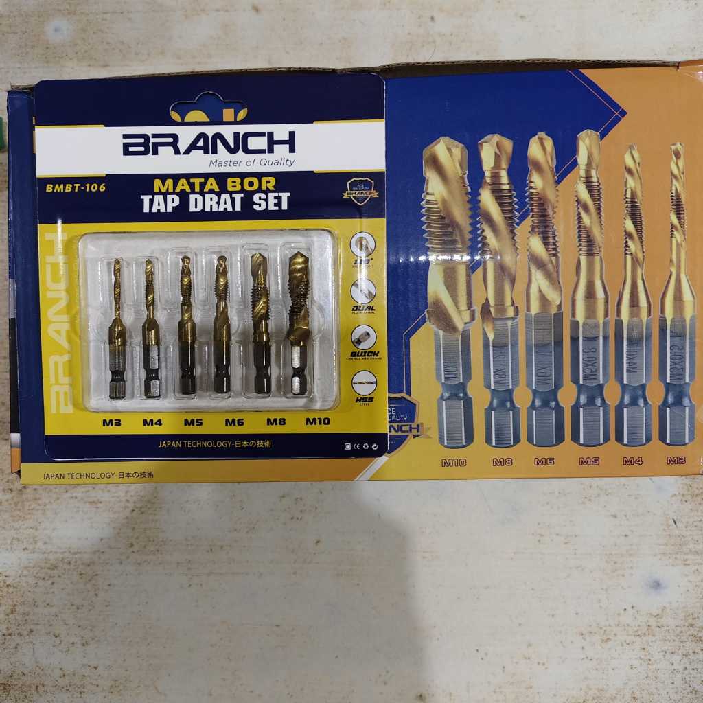 [BRANCH] MATA BOR TAP DRAT SET 6 PCS