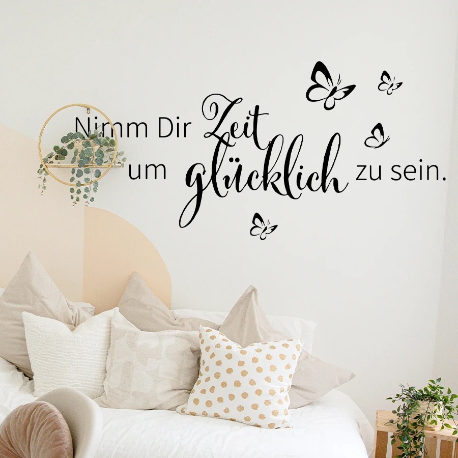 1 pcs Stiker Dinding PVC Jerman yang Dapat Dilepas, Stiker Dinding Perekat Diri untuk Dekorasi Rumah