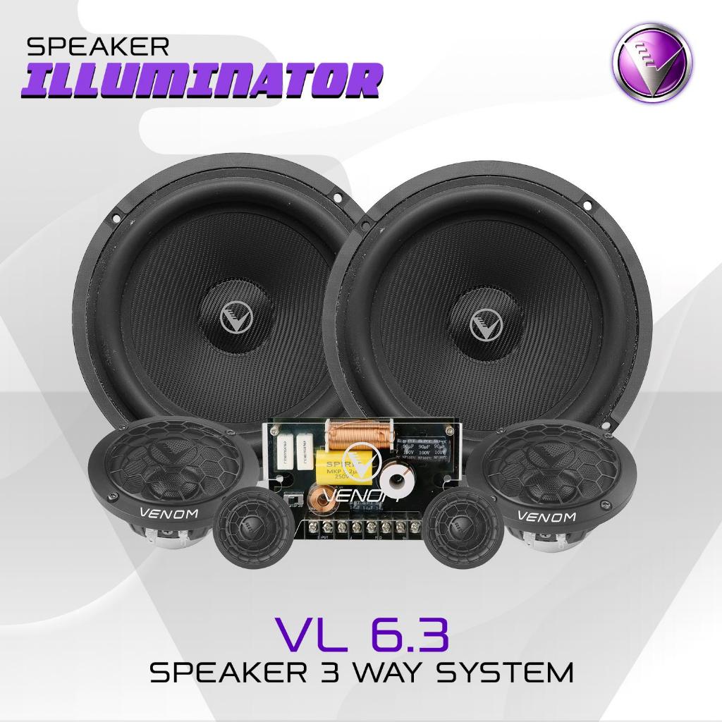 SPEAKER Venom 3 WAY SPLIT VL 6.3 ILLUMINATOR SERIES VL6.3 3 way Mobil