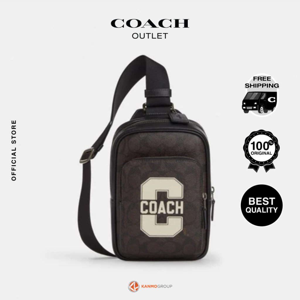Coach Racer Sling Pack With Varsity Graphic - Tas Selempang Pria