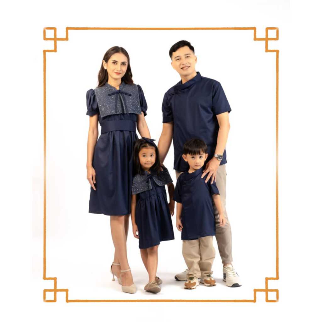 Sweet Joey - Set Baju Imlek Keluarga Sincia Blue Tulle Lunar