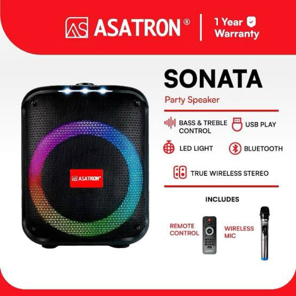 Asatron Speaker 8 inch Asatron Sonata Asatron 8 inch Speaker + 1 mic wireless