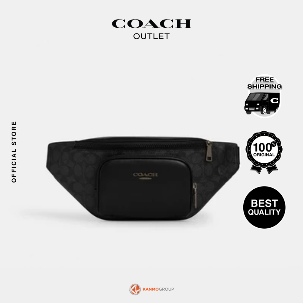 Coach Racer Small Belt Bag In Signature Canvas - Tas Pinggang Pria