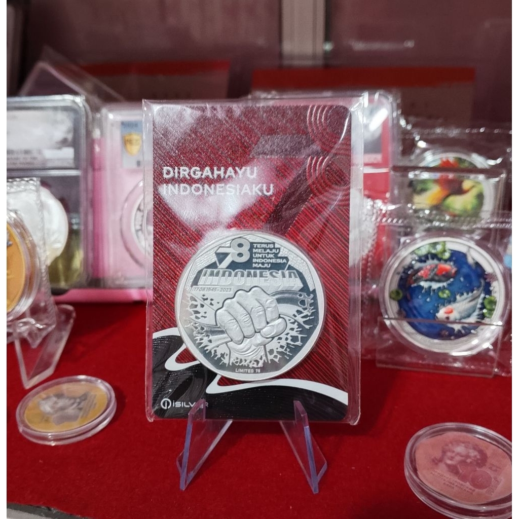 Perak murni Isilver 78 Indonesia Merdeka 1 oz