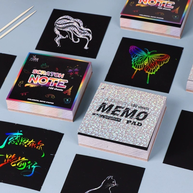 Scratch Paper Note Book Tulis Gores Ajaib Grafiti Sscratch Gambar Diy Universal Gudang Estetik