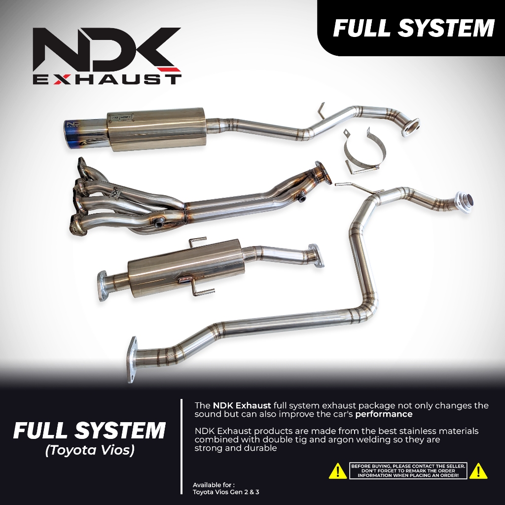 Knalpot NDK Mobil Vios Gen 2 Fulset Knalpot Racing Suara Bass Gahar NDK EXHAUST
