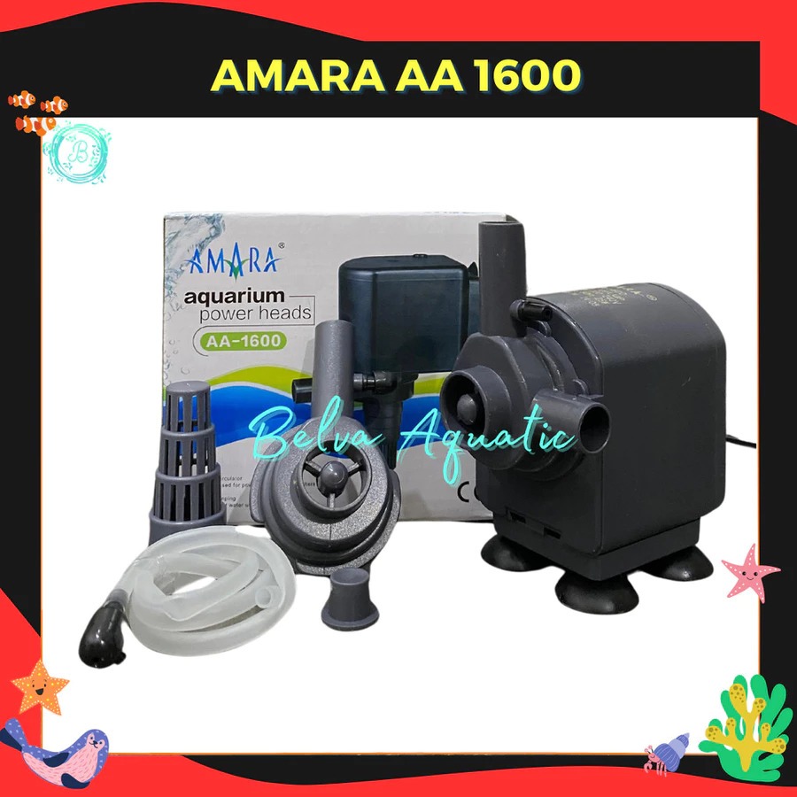 Amara AA-1600 Pompa Aquarium Pompa Celup Aquarium Pompa Hidroponik Amara AA 1600