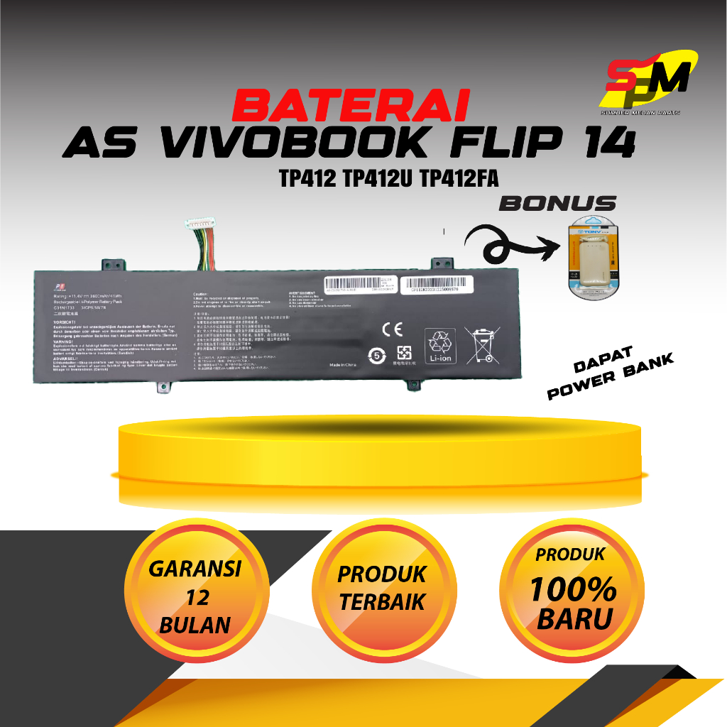 Baterai Asus Vivobook Flip 14 TP412 TP412U TP412FA