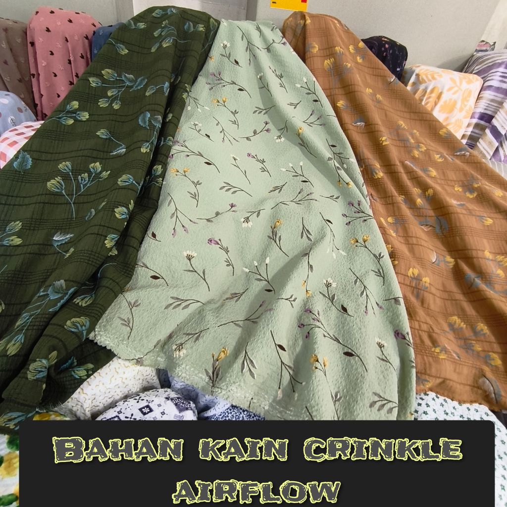 Kain/Bahan Kain Crinkle Airflow Motif [harga ½ meter]
