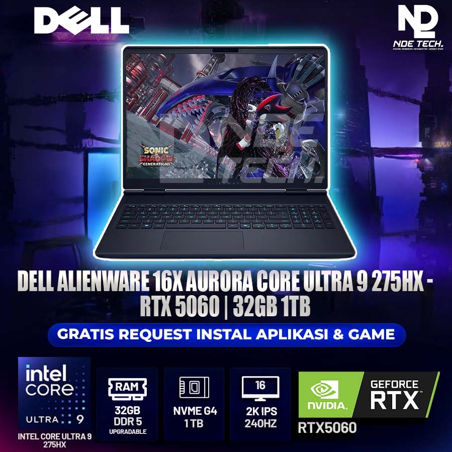 DELL ALIENWARE 16X AURORA CORE ULTRA 9 275HX - RTX 5060