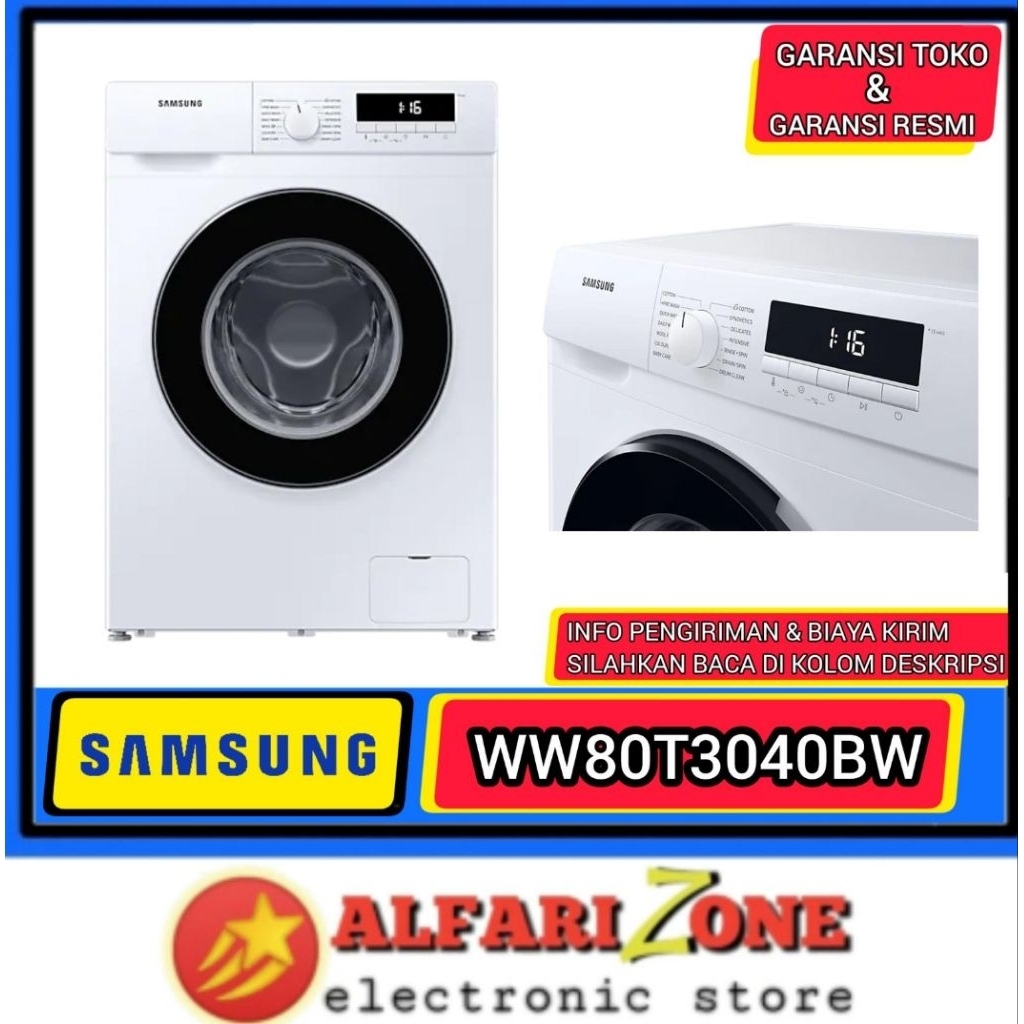 MESIN CUCI FRONT LOADING 8 KG SAMSUNG WW80T3040BW mesin cuci 8kg INVERTER SAMSUNG WW80T3040