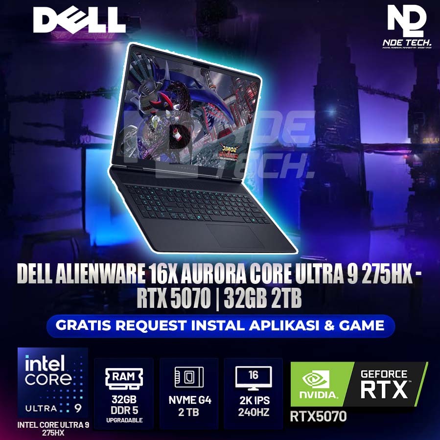 DELL ALIENWARE 16X AURORA CORE ULTRA 9 275HX - RTX 5070