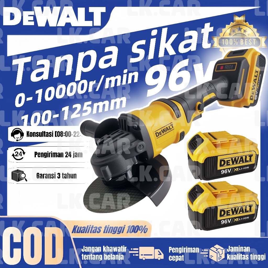 DEWALT Gerinda Tangan Elektrik Tanpa Kabel Tanpa Sikat Gerinda Sudut , Gerinda Tangan Elektrik Porta