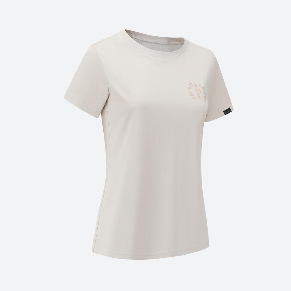 Decathlon QUECHUA Kaos Hiking Wanita NH500 Let's Get Putih - 8929884