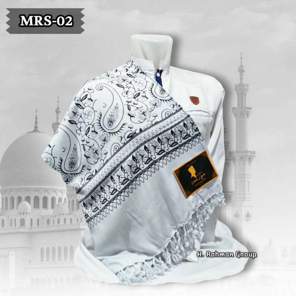 Terlaris Sorban Putih Rayon Motif Kashmiri Batik Printing | Sorban Rida Berkualitas Premium | Sorba 