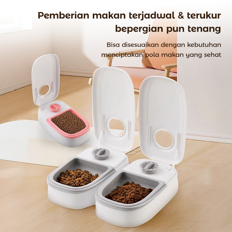 Tempat Makan Hewan Otomatis Timer Pet Feeder Mangkuk Kucing Anjing
