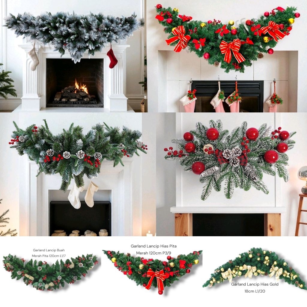 Garland Lancip Pita - Garland Natal - Hiasan Natal - Dekorasi Natal