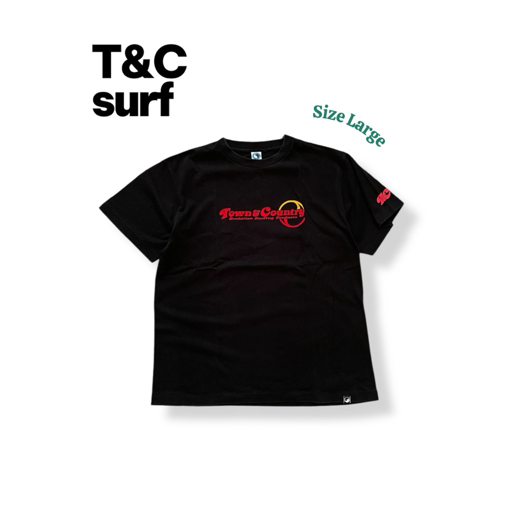 Kaos T&C surf Black solid size L Second Original