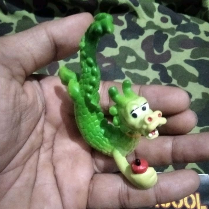 figure naga figur dragon naga imlek figure naga mc donald jadul 1988 miniatur naga hijau pvc dragon 