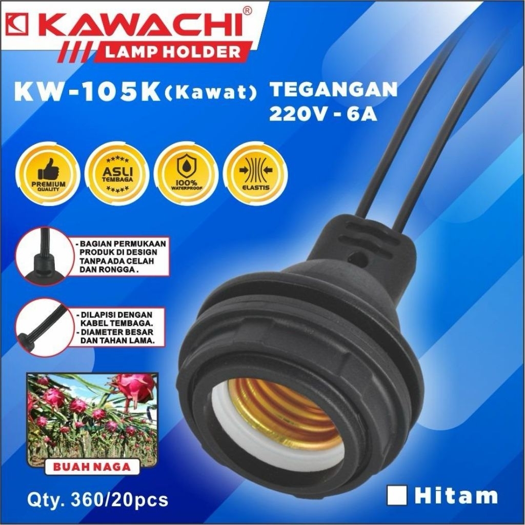 Fitting Gantung KW-105K Kawachi fitting gantung lampu lamp holder gantung fitting ap atn fitting col