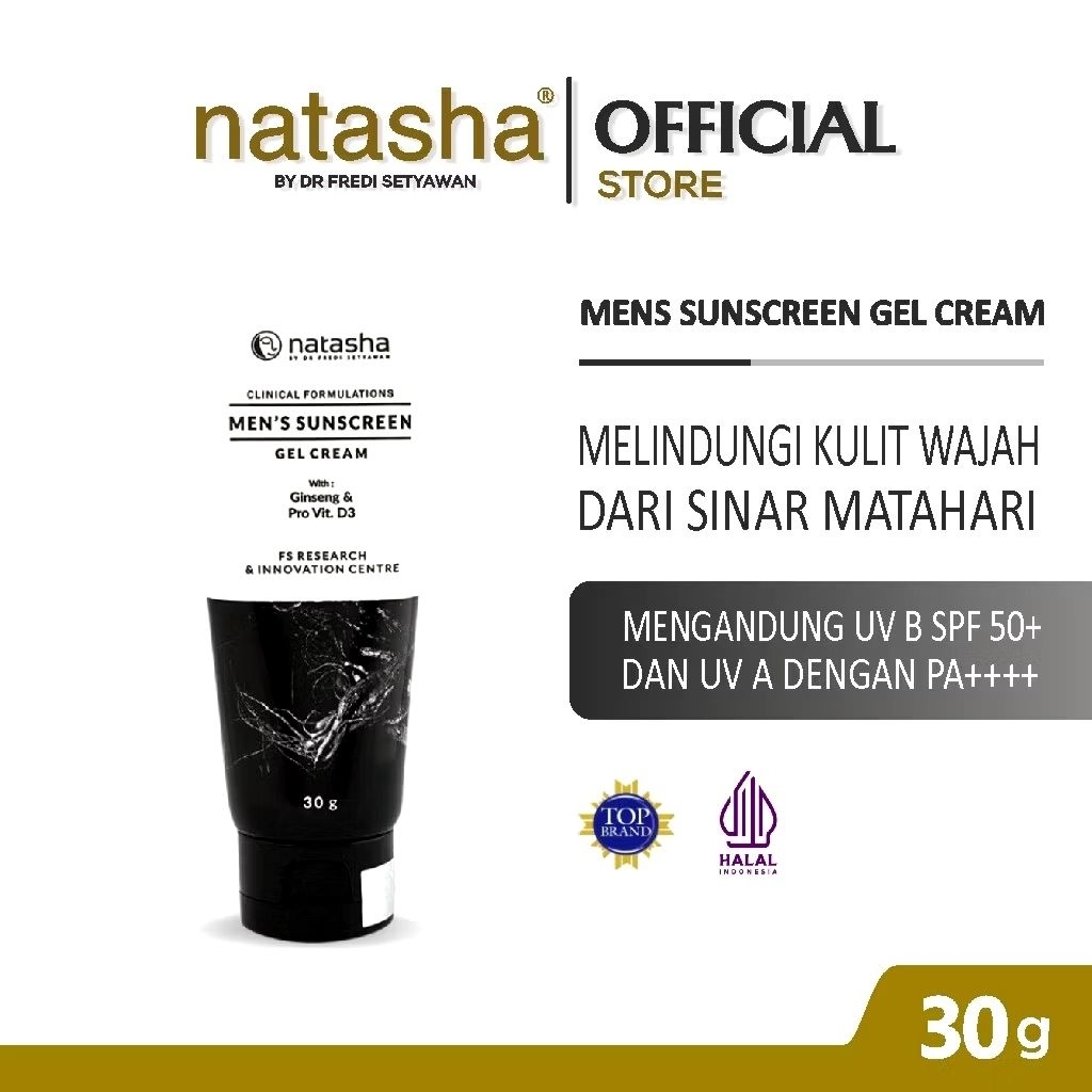 Natasha sunblock men's sunscreen gel spf 50+pa++++/sunblock cowok spf 50+/sb men's tube