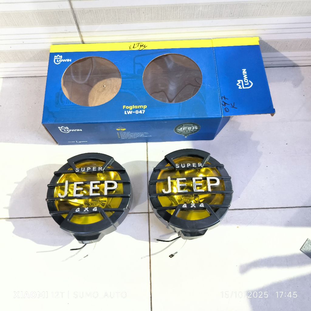 sepasang lampu tembak lampu foglamp Jeep universal bulat driving lamp offroad jeep