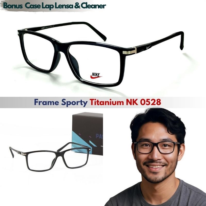 Frame Kacamata Pria NK 0528 Sporty Kacamata Minus Photocromic Kacamata Optik Anti Radiasi Komputer