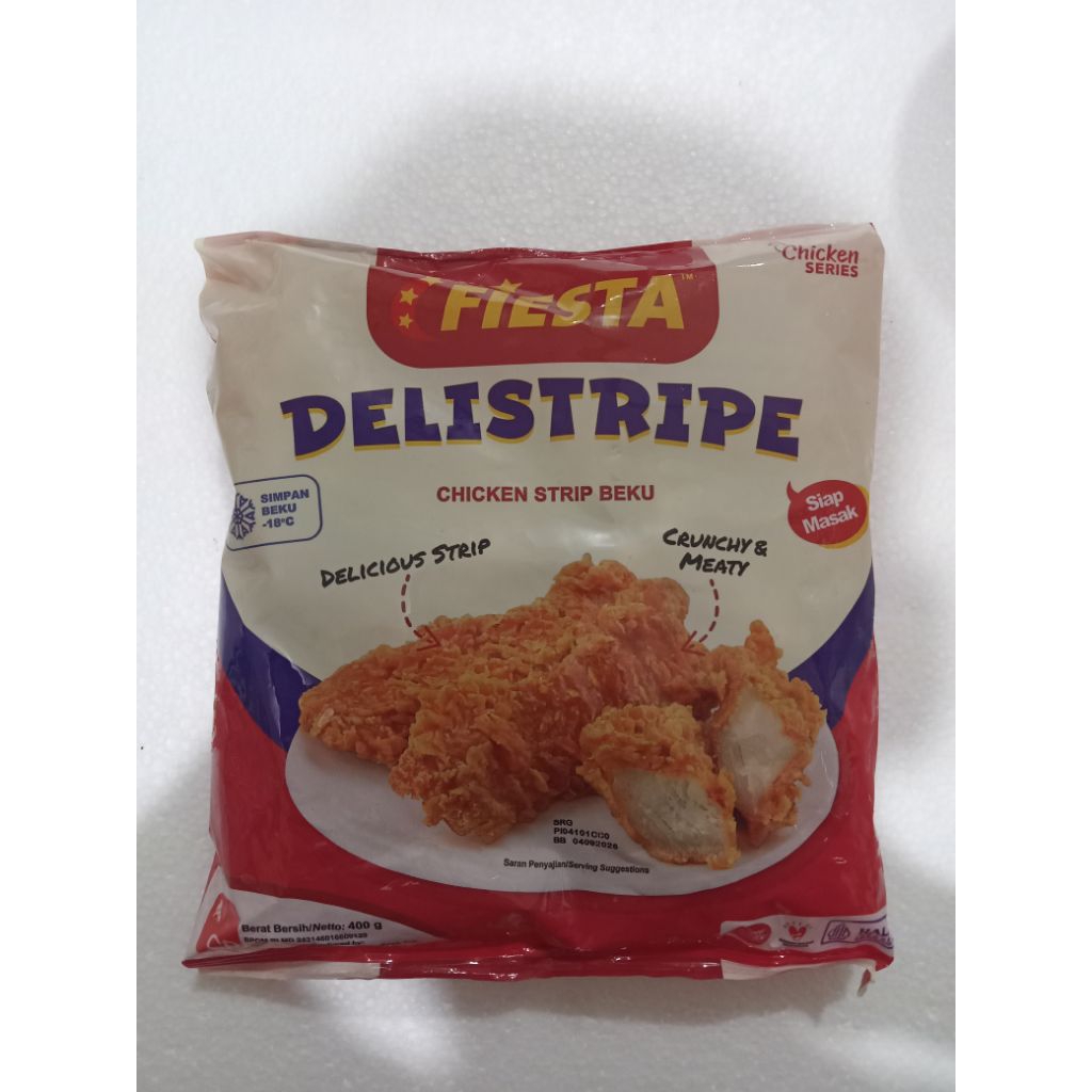 Fiesta nugget delistripe/chicken naget strip beku 400gr