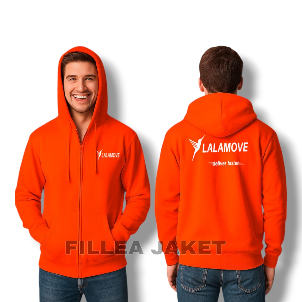 JACKET HOODIE ZIPPER RESLETING LOGO OJOL DRIVER LALAMOVE | JACKET RESLETING HOODIE DRIVER LALAMOVE P