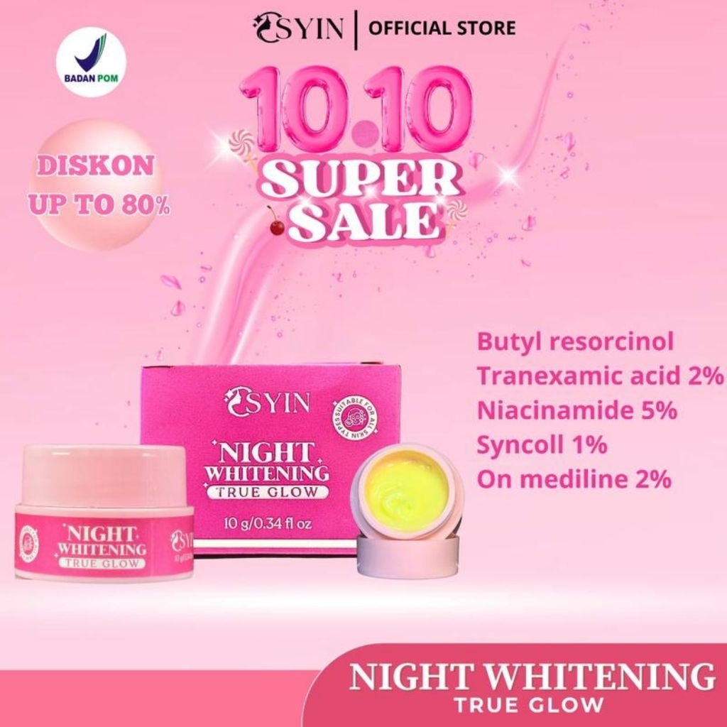 osyin glow night whitening true glow original, new product