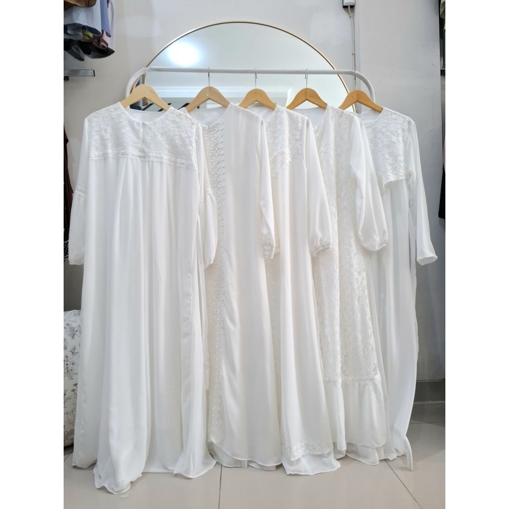 KEENA.CLOTHING || Gamis Putih Brukat