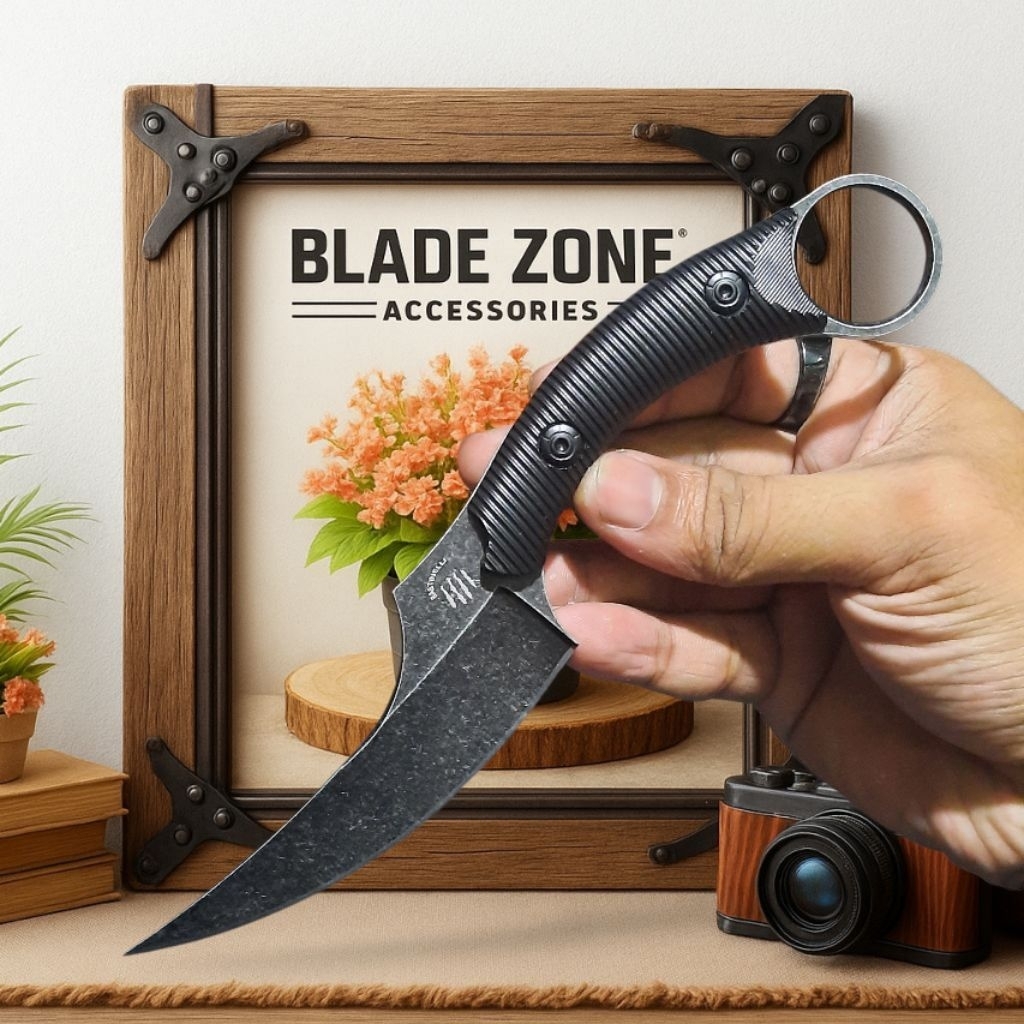 Pisau Survival Outdoor Bestineli Solid Hitam / Pisau Tactical / Survival Kit