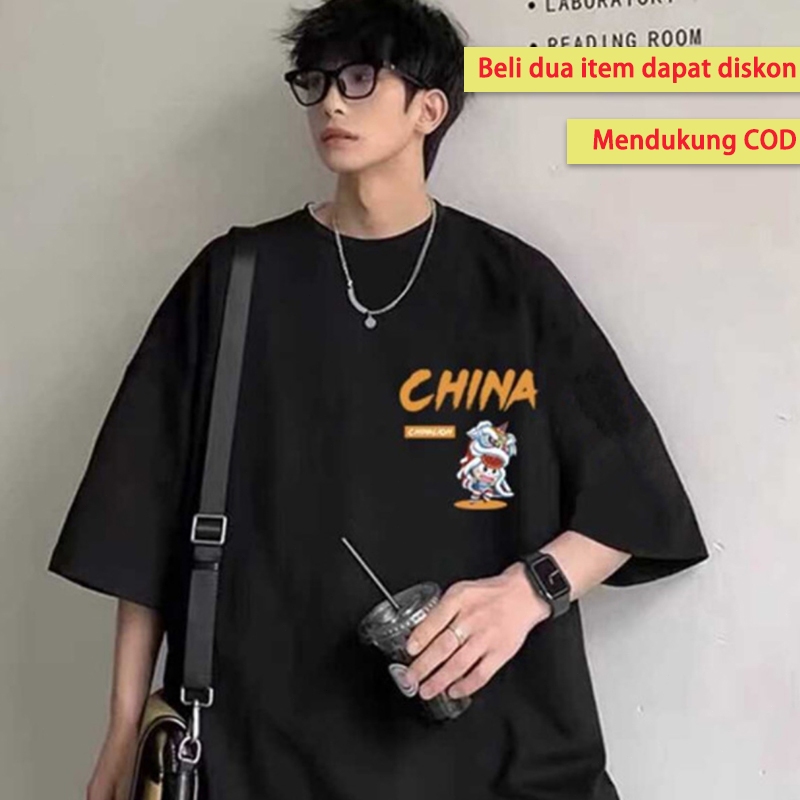 Kaos Pria Cartoon Baju Distro Original 100% Retro Style Tshirt Longgar Kaos Import baju t shirt pria