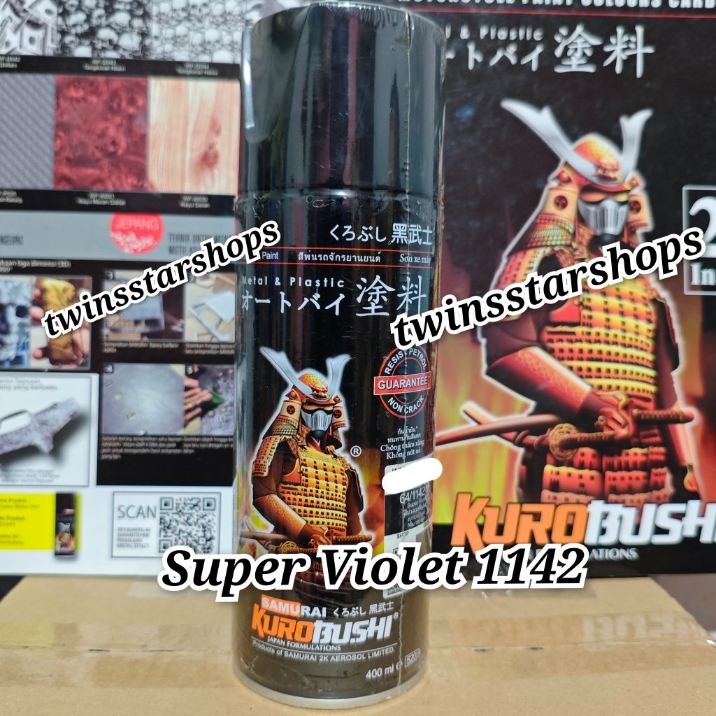 Pilok Pilox Pylox Cat Samurai Super Violet 1142 Ungu Metalik Glossy Mengkilap 400cc Spray Paint