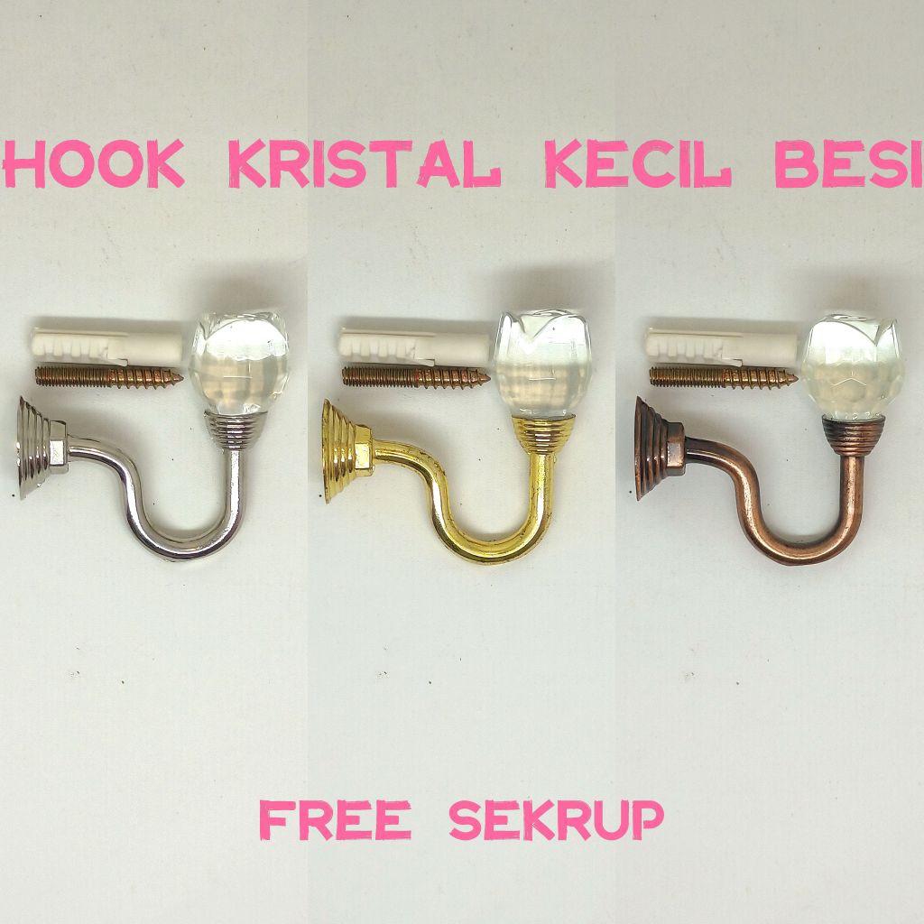 HOOK KRISTAL KECIL BESI PENGAIT / CANTOLAN TALI GORDEN
