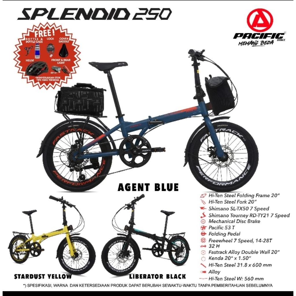 Sepeda lipat pacific 20 inch Splendid 250 dan 300