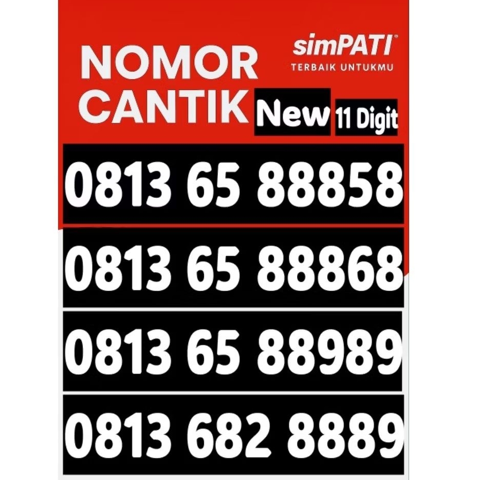 Nomor Cantik 11 digit Simpati Nomor Cantik Telkomsel Hokyy 8888