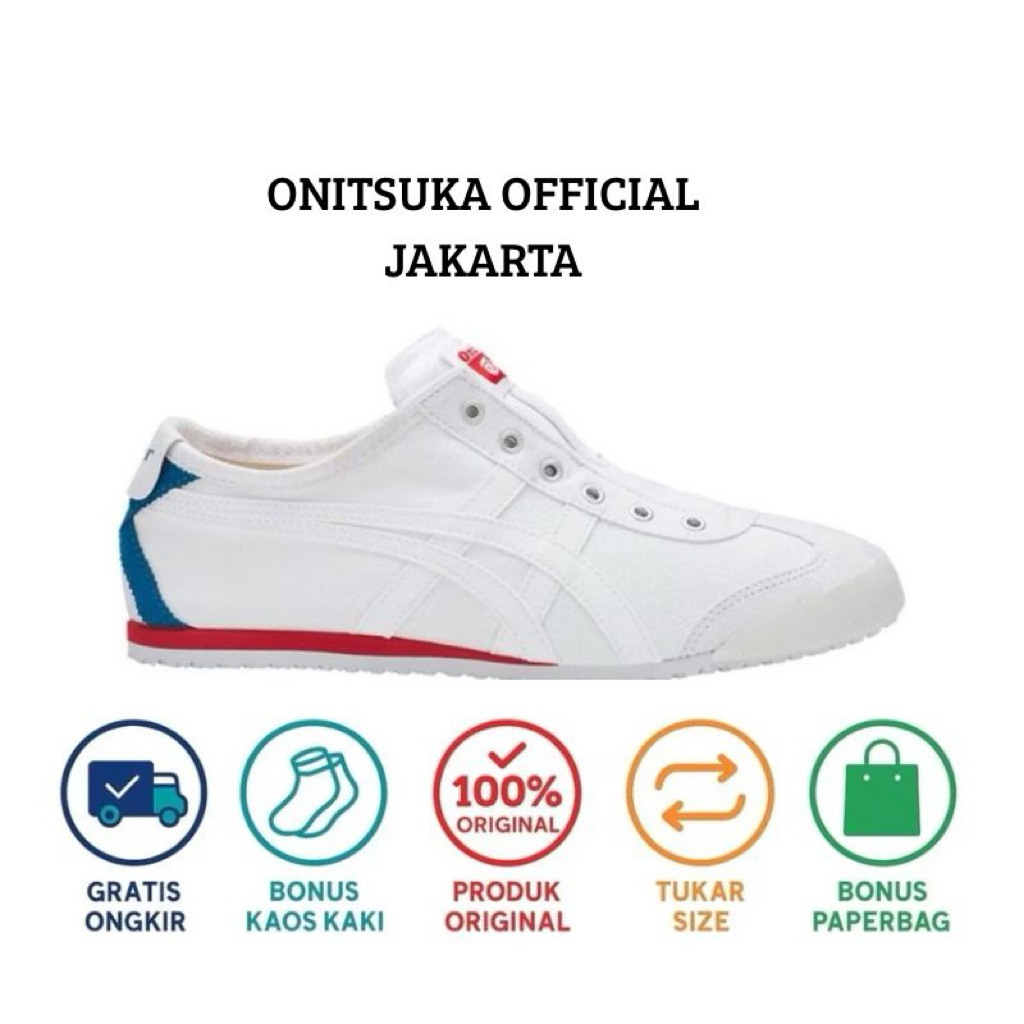 onitsuka tiger mexico 66 ORIGINAL slip on rusian blue // free paperbag & kaos kaki