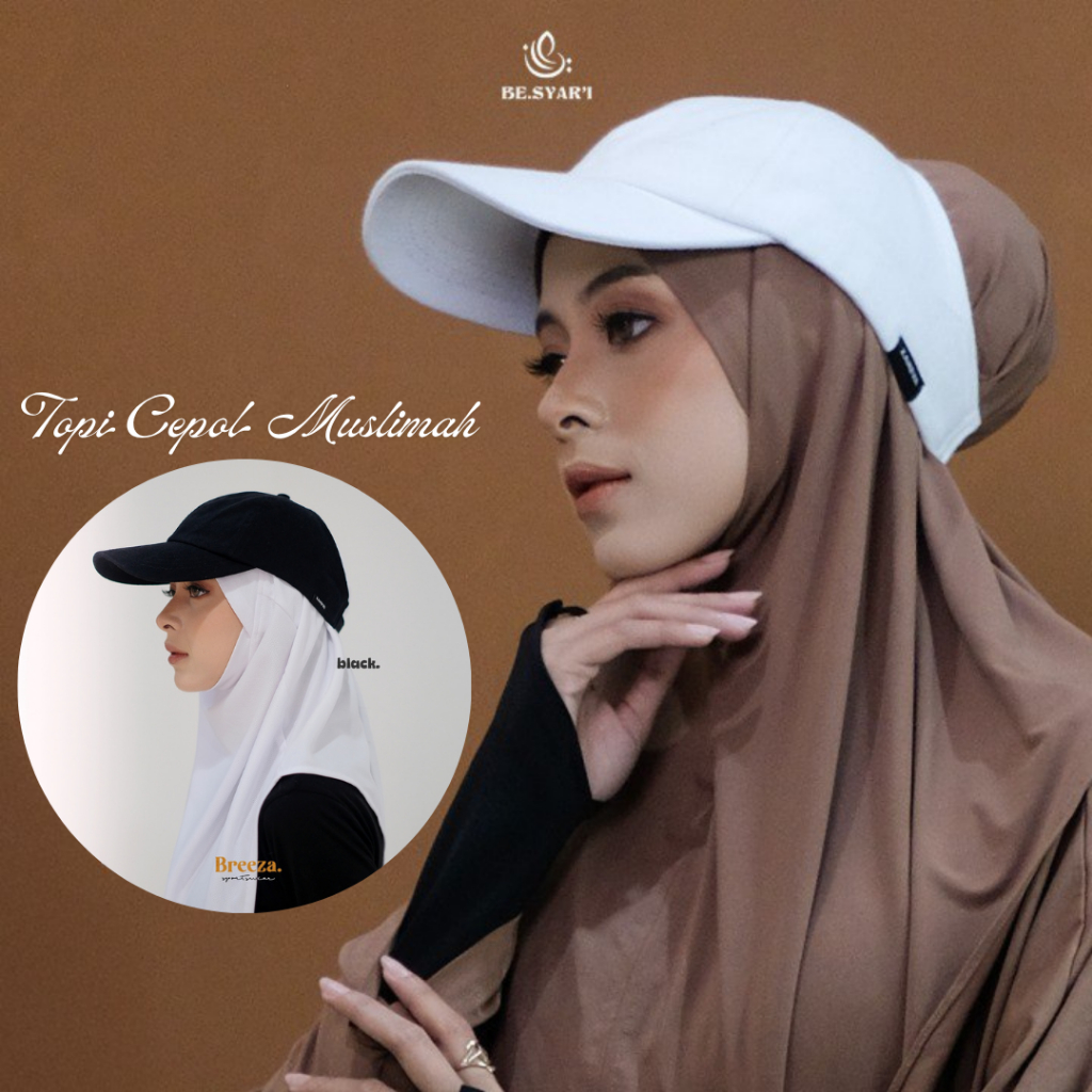Be.Syar'i - Topi Muslimah Sport | Topi Cepol Hijab Anti Panas, Nyaman & Adem untuk Muslimah Aktif