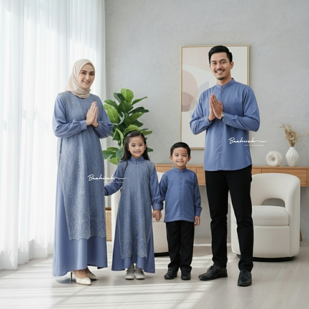 Hira Sarimbit Keluarga Lebaran 2025 | Baju Couple Seragam Brukat Pernikahan Kondangan Pasangan Mewah