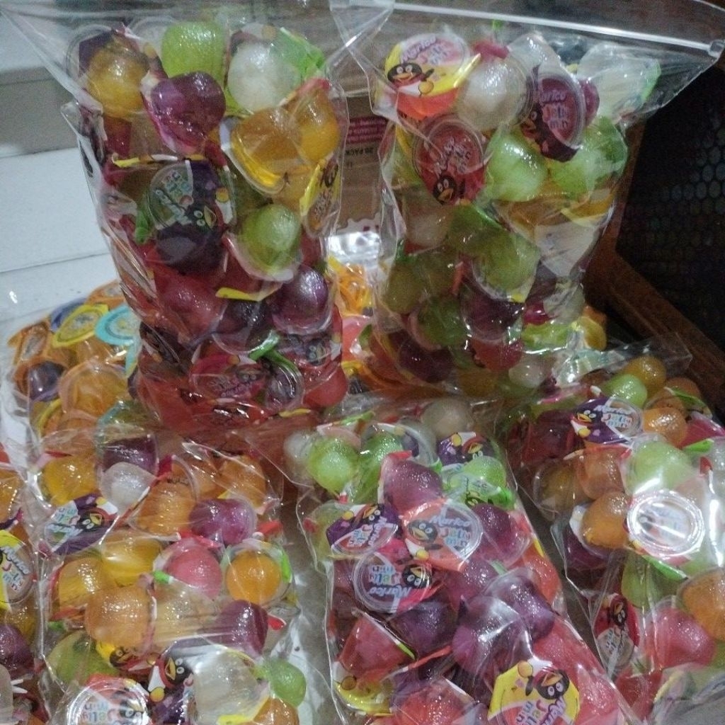 Jeli Fruit Marico Jelly Mini+Nata De Coco Kiloan 1 Kilo/1000gram